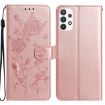 Samsung Galaxy A52 Rose Flower Embossed Leather Case Rose Gold - 1