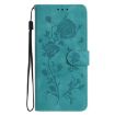 Samsung Galaxy A73 Green Leather Case with Rose Flower Embossing - 2