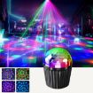 LED RGB Rotating Stage Lamp - Stripe Magic Ball Light, No Remote (Black) - 1