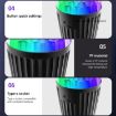 LED RGB Rotating Stage Lamp - Stripe Magic Ball Light, No Remote (Black) - 8