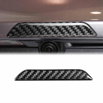 Tesla Model 3/Y/S/X Carbon Fiber Trunk Logo Sticker, Black, L/R Drive - 1