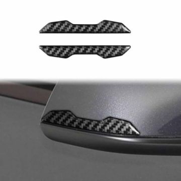 Carbon Fiber Rearview Mirror Stickers for Tesla Model 3/Y/S/X (2pcs, Black) - 1