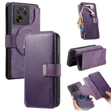 Xiaomi 13T/13T Pro 5G Case Neo MagSafe RFID Wallet Leather Purple - 1