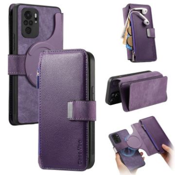 Redmi Note 10 4G/10S Case Neo MagSafe RFID Wallet Leather Purple - 1