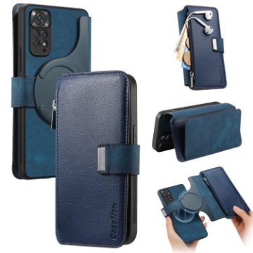 Redmi Note 11 4G Global Case: MagSafe RFID Zipper Wallet Leather (Blue) - 1