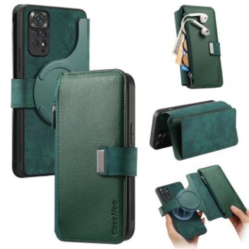 Redmi Note 11 4G Case: MagSafe RFID Wallet Leather (Green) - 1