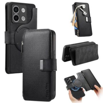 Redmi Note 13 5G Case Neo MagSafe RFID Wallet Leather Zipper Black - 1