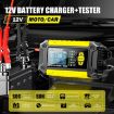 FOXSUR FTC-1206 12V Car Motorcycle Battery Charger Tester, US Plug - 2