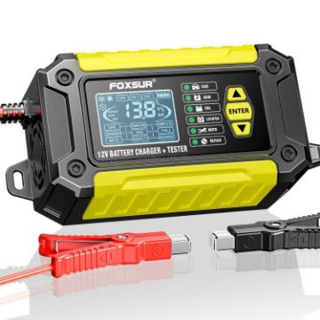 FOXSUR FTC-1206 12V Car Motorcycle Battery Charger Tester AU Plug - 1