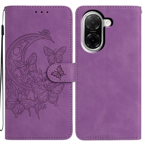 Xiaomi Poco C71 Global Purple Moonlit Butterfly Dance Leather Case - 1