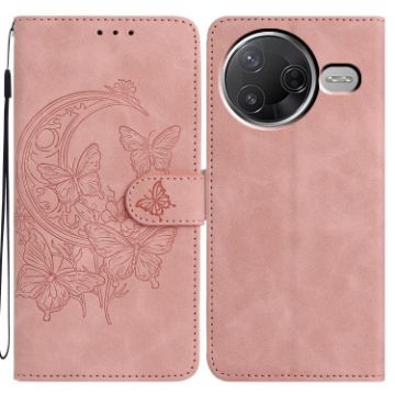 Redmi K80/K80 Pro Pink Moonlit Butterfly Dance Leather Phone Case - 1