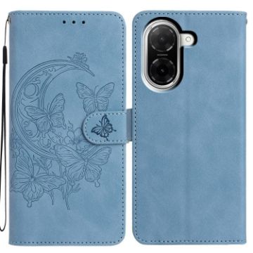 Redmi A5 4G EU Leather Phone Case - Moonlit Butterfly Dance (Blue) - 1