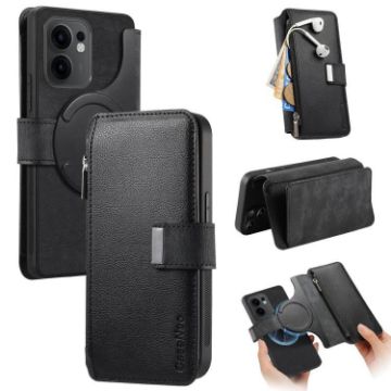 OPPO Reno13 F Case Neo MagSafe RFID Zipper Wallet Leather (Black) - 1