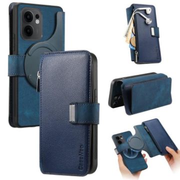 OPPO Reno13 F Case: Neo MagSafe RFID Zipper Wallet Leather (Blue) - 1
