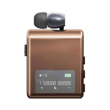 K89 Business Lavalier Single Ear Bluetooth Earphones - Gold - 1
