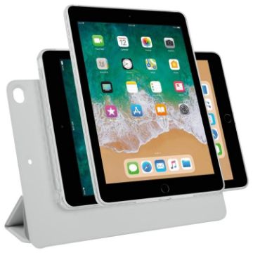 iPad 9.7 2018/2017/Air 2/1 Grey Trifold Magnetic Leather Case - 1
