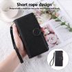Redmi Note 14 4G Leather Wallet Case with Crossbody Strap - Black - 7
