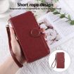 Red Leather Wallet Phone Case for Redmi Note 12 Pro 5G with Strap - 7