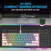 HXSJ V400 RGB Backlit Membrane Keyboard, 63 Keys, 1.7m Cable, Grey/Beige/Orange - 4