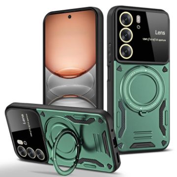 Realme C75 4G Green MagSafe Holder Phone Case with Large Window - 1