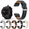 Garmin Fenix 7/7X/6X 22mm Silver Buckle Leather Watch Band (Coffee) - 2