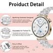 20mm Diamond Jewelry Steel Watch Band for Amazfit GTS4/3/2/2E/GT2 Mini (Black) - 6