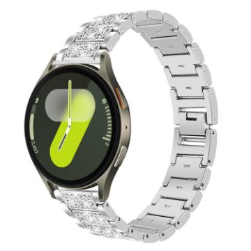 Samsung Galaxy Watch7/FE/6/5/4 Diamond Jewelry Steel Band Silver 20mm - 1