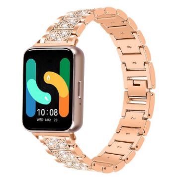 Samsung Galaxy Fit3 18mm Diamond Jewelry Stainless Steel Band Rose Gold - 1