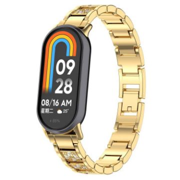 Xiaomi Smart Band 10/9/8/NFC Diamond Jewelry Steel Watch Band Gold - 1