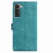 Samsung Galaxy S21 5G Green Rose Embossed Leather Phone Case - 3