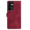 Samsung Galaxy S23 Ultra 5G Red Rose Embossed Leather Phone Case - 3