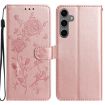 Samsung Galaxy S25 5G Rose Flower Embossed Leather Case Rose Gold - 1