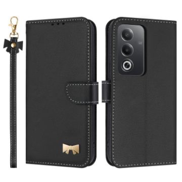 OPPO A5/A3 Global Leather Phone Case with Hand Strap - Black - 1
