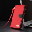 OPPO A36/A76/A96 Red Leather Phone Case with Hand Strap & Metal Bow - 8