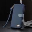 OPPO A55s 5G Japan Leather Phone Case with Hand Strap - Dark Blue - 8