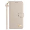 OPPO A58 4G Global Leather Phone Case with Hand Strap - Apricot - 2