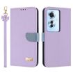 OPPO Reno11 F/F21 Pro India Purple Leather Phone Case with Hand Strap - 1