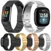 12mm Gold Metal Watch Band with Three Beads Quick Release - 3