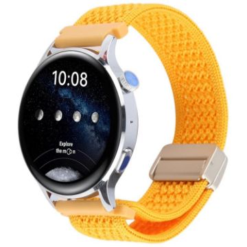 Magnetic Buckle Knitted Nylon Watch Band 20mm - Yellow-Orange - 1