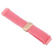 Magnetic Buckle 20mm Pink Knitted Nylon Watch Band - Breathable Strap - 3
