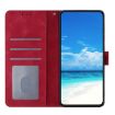 Samsung Galaxy M23 Red Rose Flower Embossed Leather Phone Case - 4