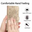 Samsung Galaxy M23 Gold Leather Case with Rose Flower Embossing Pattern - 8