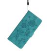 Samsung Galaxy M32 Green Leather Case with Rose Flower Embossing - 7