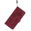 Samsung Galaxy M52 Red Rose Flower Embossed Leather Phone Case - 7