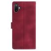 Samsung Galaxy F06 Red Leather Case - Rose Flower Embossing Pattern - 3