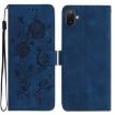 Samsung Galaxy F06 Dark Blue Rose Embossed Leather Phone Case - 1
