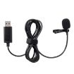 USB Lavalier Microphone for Laptop - 2m Length, Live Conference Recording - 2