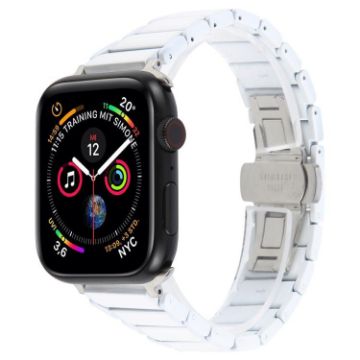 Apple Watch Band 42/41/40/38mm Three Beads Ceramic Steel White 18mm - 1