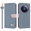 Realme 12 Pro 5G/P1 Pro Light Blue Metal Bow Leather Case with Strap - 1