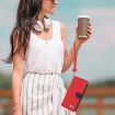 Realme 14 Pro+ 5G Red Metal Bow Leather Case with Hand Strap - 7